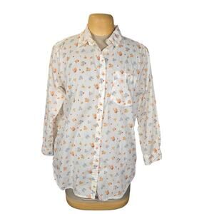 American Eagle Ditsy Floral Button Down Shirt Womens Small Cottagecore Feminine